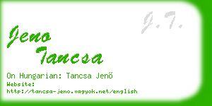 jeno tancsa business card